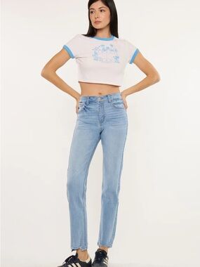 KanCan Light Blue High-Rise Straight Jeans